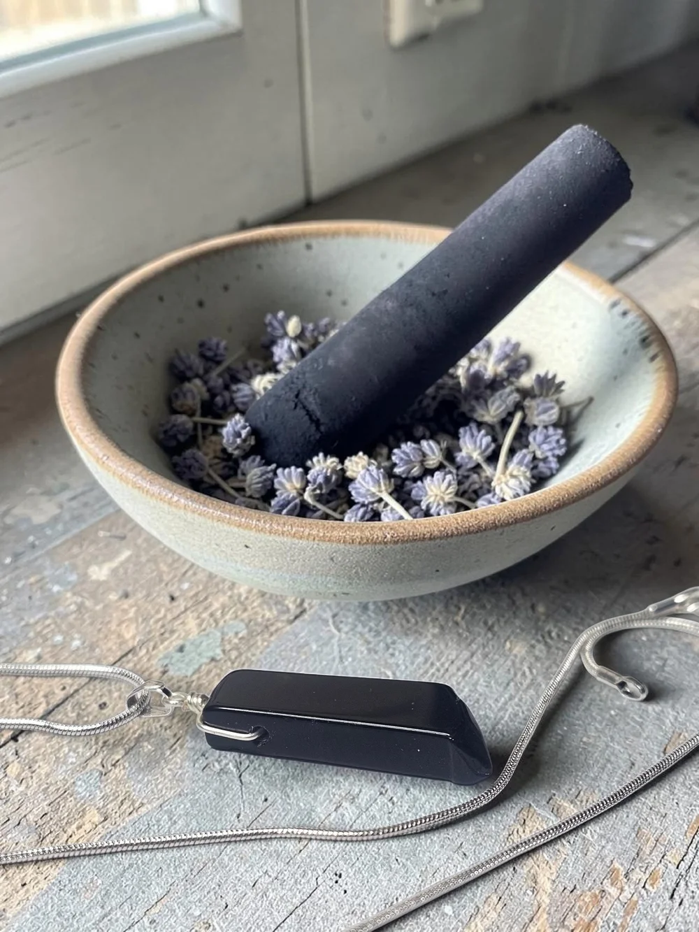Black Obsidian Point Pendant Necklace
